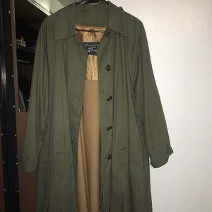 Vintage Burberry Nova Check Trench Coat Green